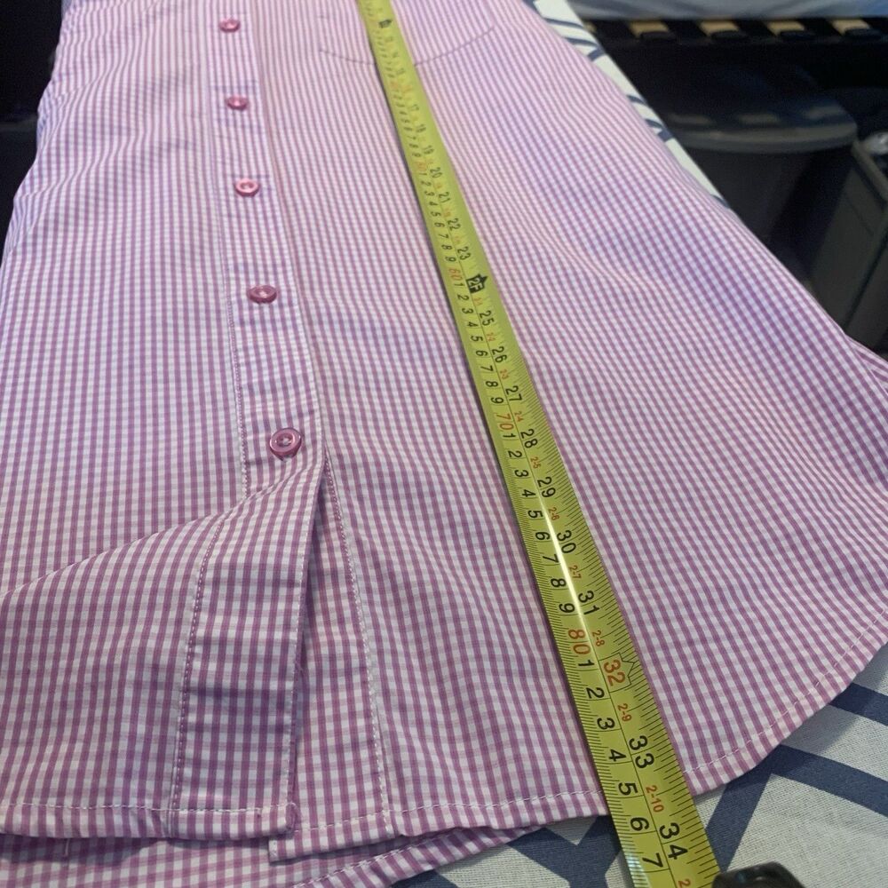 Camila Coelho Elliot Shirt Dress Gingham Check Pink Lilac White - Small - Picture 16 of 16